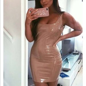 In the style Vinyl PVC Latex mini dress